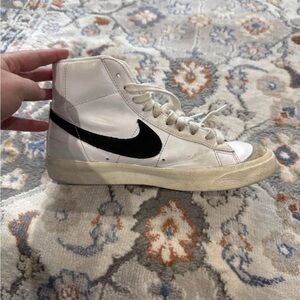 Nike White and Black High-Top Athletic Shoes (Nike Blazer)